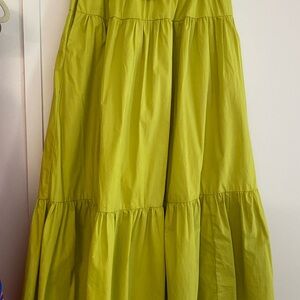 Abercrombie Lime Green Tiered Maxi Skirt